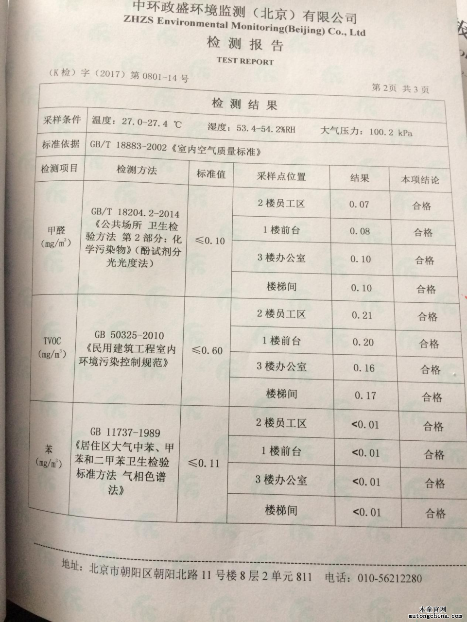檢測報告書